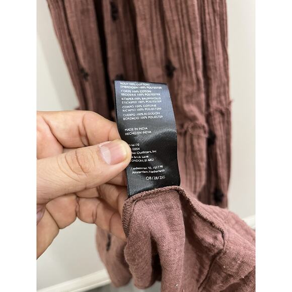 Free People Dahlia Embroidery Maxi Dress XS Gauze Boho Cottagecore Prairie Fairy - Picture 8 of 16